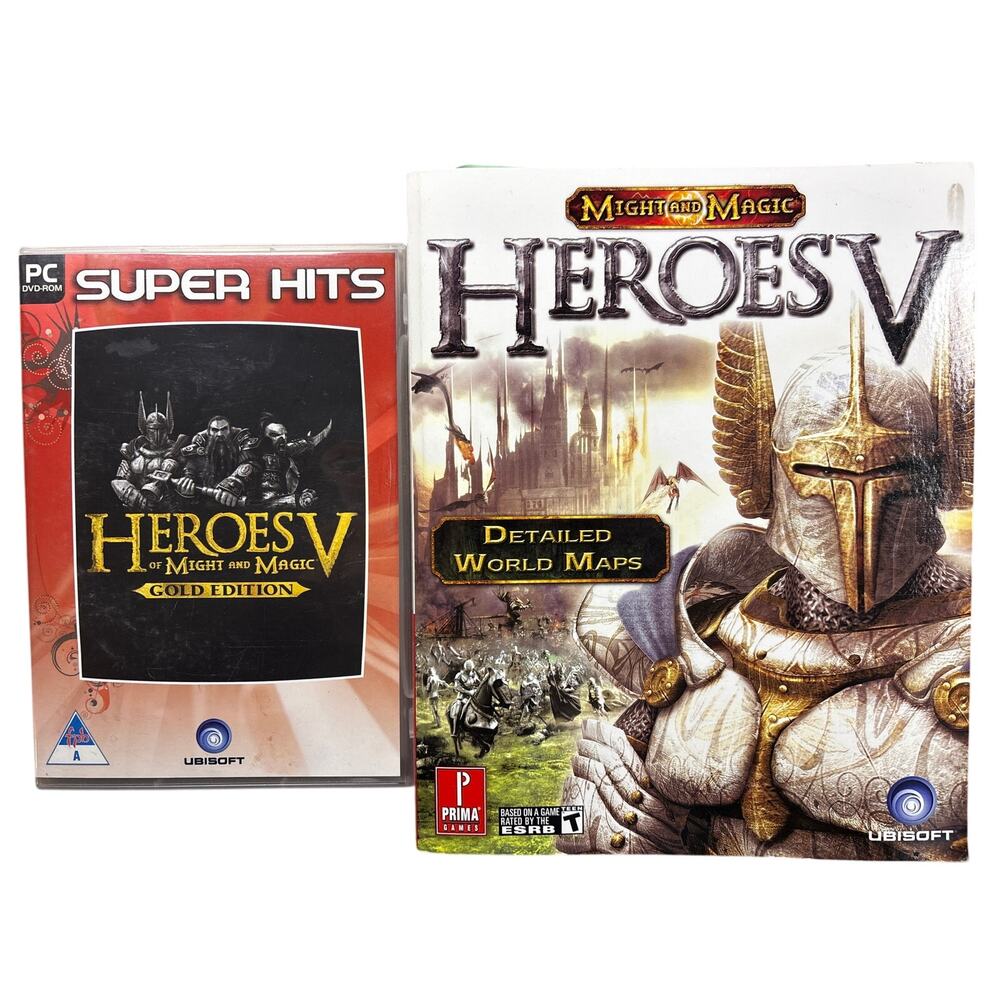 Heroes V of Might and Magic PC game gold and Strategy guide bundle ubisoft